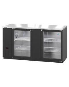 Hoshizaki BB69-G, Refrigerator, Two Section, Black Vinyl Back Bar Back Bar, Glass Doors