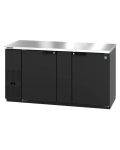 Hoshizaki BB69, Refrigerator, Two Section, Black Vinyl Back Bar Back Bar, Solid Doors