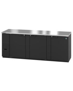 Hoshizaki BB95, Refrigerator, Three Section, Black Vinyl Back Bar Back Bar, Solid Doors