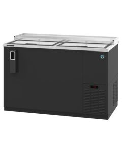 Hoshizaki CC50, Refrigerator, Two Section, Black Vinyl Back Bar Bottle Cooler, Slide Top Doors