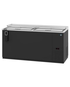 Hoshizaki CC65, Refrigerator, Two Section, Black Vinyl Back Bar Bottle Cooler, Slide Top Doors