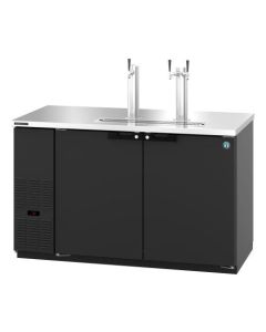 Hoshizaki DD59, Refrigerator, Two Section, Black Vinyl Back Bar Direct Draw, Solid Doors