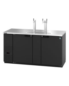 Hoshizaki DD69, Refrigerator, Two Section, Black Vinyl Back Bar Direct Draw, Solid Doors