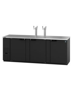 Hoshizaki DD95, Refrigerator, Three Section, Black Vinyl Back Bar Direct Draw, Solid Doors