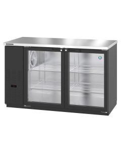 Hoshizaki BB59-G, Refrigerator, Two Section, Black Vinyl Back Bar Back Bar, Glass Doors