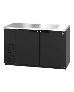 Hoshizaki BB59, Refrigerator, Two Section, Black Vinyl Back Bar Back Bar, Solid Doors