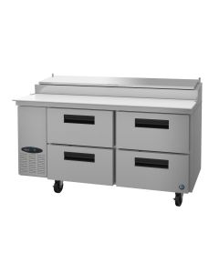 Hoshizaki CPT67-D4, Refrigerator, Two Section Pizza Prep Table, Stainless Drawers