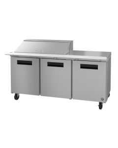 Hoshizaki CRMR72-18M, Refrigerator, Three Section Mega Top Prep Table, Stainless Doors