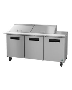 Hoshizaki CRMR72-24M, Refrigerator, Three Section Mega Top Prep Table, Stainless Doors