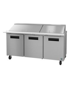 Hoshizaki CRMR72-30M, Refrigerator, Three Section Mega Top Prep Table, Stainless Doors