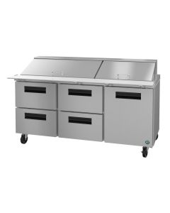 Hoshizaki CRMR72-30MD4, Refrigerator, Three Section Mega Top Prep Table, Drawer/Door Combo