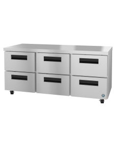 Hoshizaki CRMR72-D6, Refrigerator, Three Section Undercounter, Stainless Drawers