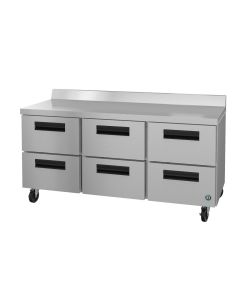 Hoshizaki CRMR27-8, Refrigerator, Single Section Sandwich Prep Table, Stainless Door