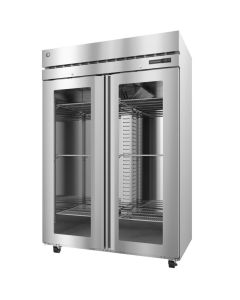Hoshizaki F2A-FGEN Freezer, Two Section Reach-In, Full Glass Doors with Locks 