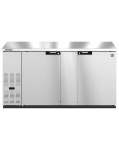 Hoshizaki HBB-3-80, Refrigerator, Three Section, Black Vinyl Back Bar, Solid Doors