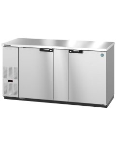 Hoshizaki HBB-2G-LD-59, Refrigerator, Two Section, Black Vinyl Back Bar , Glass Doors