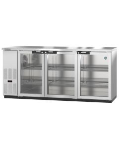 Hoshizaki HBB-3G-LD-69, Refrigerator, Two Section, Black Vinyl Back Bar, Glass Doors