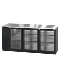 Hoshizaki HBB-3G-LD-80-S, Refrigerator, Three Section, Stainless Steel Back Bar, Glass Doors