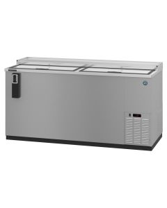 Hoshizaki HBC-50, Refrigerator, Two Section, Black Vinyl Back Bar Bottle Cooler, Slide Top Doors