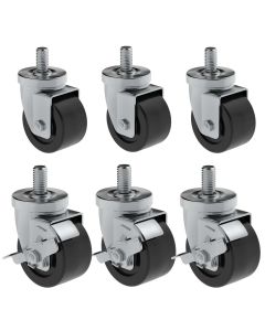 Hoshizaki HS-5036 6" Casters, Set of Four, Two with Brakes (1,2,&3 Horizontal Units)