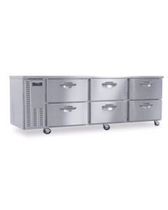 Hoshizaki HWR96A-D Refrigerator, Three Section Worktop, Stainless Drawers