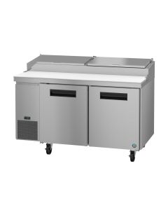 Hoshizaki PR60B Refrigerator, Two Section Pizza Prep Table, Stainless Doors
