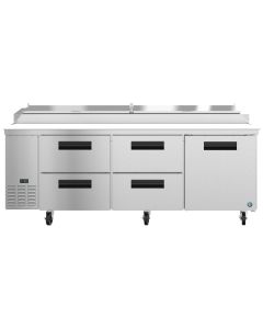 Hoshizaki PR93A-D4, Refrigerator, Three Section Pizza Prep Table, Drawer/Door Combo