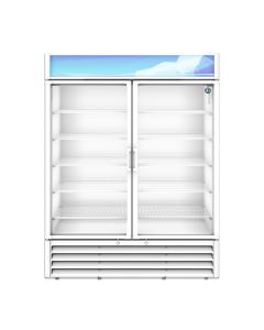 Hoshizaki RM-49-HC-WHT Refrigerator, Two Section Glass Door Merchandiser – White Exterior