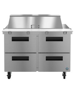 Hoshizaki SR48A-18MD4, Refrigerator, Two Section Mega Top Prep Table, Stainless Drawers