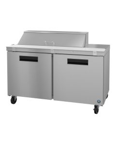 Hoshizaki SR60B-12 Refrigerator, Two Section Sandwich Prep Table, Stainless Doors