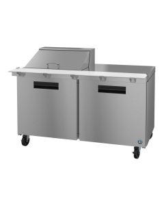 Hoshizaki SR60B-12M Refrigerator, Two Section Mega Top Prep Table, Stainless Doors