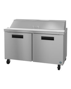 Hoshizaki SR60B-16 Refrigerator, Two Section Sandwich Prep Table, Stainless Doors