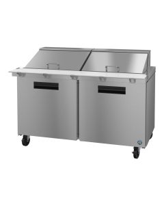 Hoshizaki SR60B-24M Refrigerator, Two Section Mega Top Prep Table, Stainless Doors