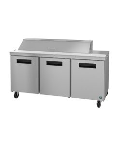 Hoshizaki SR72A-16, Refrigerator, Three Section Sandwich Prep Table, Stainless Doors