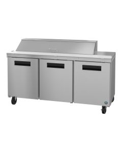 Hoshizaki SR72B-16 Refrigerator, Three Section Sandwich Prep Table, Stainless Doors