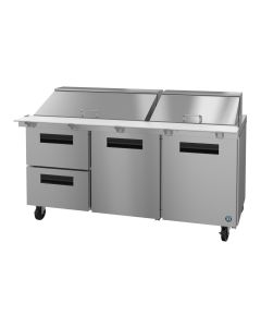 Hoshizaki SR72B-30MD2 Refrigerator, Three Section Mega Top Prep Table, Drawer/Door Combo