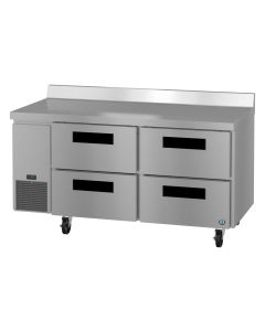 Hoshizaki WLR67B-D4 Side Mount Refrigerator, Two Section Worktop, Stainless Drawers