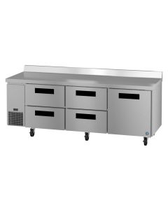 Hoshizaki WLR93B-D4 Side Mount Refrigerator, Three Section Worktop, Drawer/Door Combo