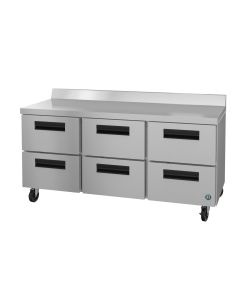 Hoshizaki WR72A-D6, Refrigerator, Three Section Worktop, Stainless Drawers