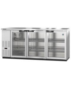 Hoshizaki BB80-G-S, Refrigerator, Three Section, Stainless Steel Back Bar Back Bar, Glass Doors