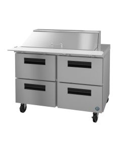 Hoshizaki CRMR48-18MD4, Refrigerator, Two Section Mega Top Prep Table, Stainless Drawers