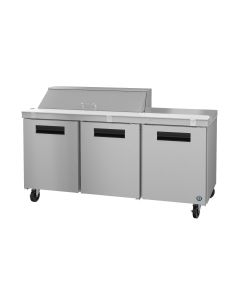 Hoshizaki CRMR72-12, Refrigerator, Three Section Sandwich Prep Table, Stainless Doors