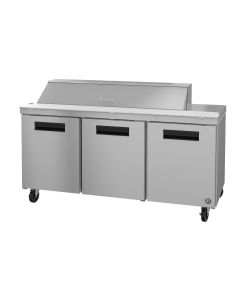 Hoshizaki CRMR72-16, Refrigerator, Three Section Sandwich Prep Table, Stainless Doors