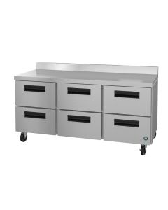 Hoshizaki CRMR72-WD6, Refrigerator, Three Section Worktop, Stainless Drawers