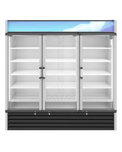 Hoshizaki RM-65-HC, Refrigerator, Three Section Glass Door Merchandiser