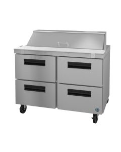 Hoshizaki SR48A-12D4, Refrigerator, Two Section Sandwich Prep Table, Stainless Drawers
