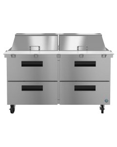 Hoshizaki SR60A-24MD4, Refrigerator, Two Section Mega Top Prep Table, Stainless Drawers