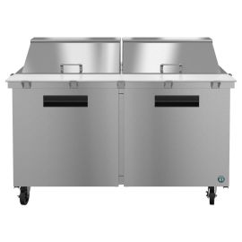 Hoshizaki SR60A-24M, Refrigerator, Two Section Mega Top Prep Table, Stainless Doors