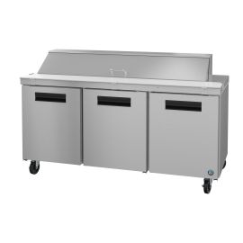 Hoshizaki SR72A-18, Refrigerator, Three Section Sandwich Prep Table, Stainless Doors