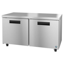 Hoshizaki UF60A, Freezer, Two Section Undercounter, Stainless Doors